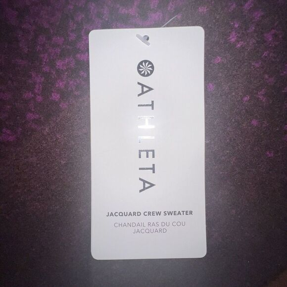 NEW Athleta Jacquard Merino Wool Stretch Ombre Sweater Women's size S Pink/Brown - Picture 3 of 8